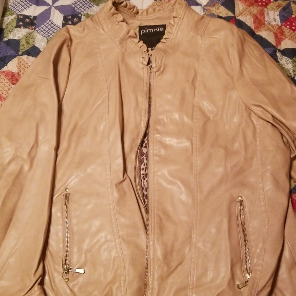 Leather type jacket